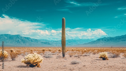 Tall Cactus Stands Tall in Desert Landscape photo