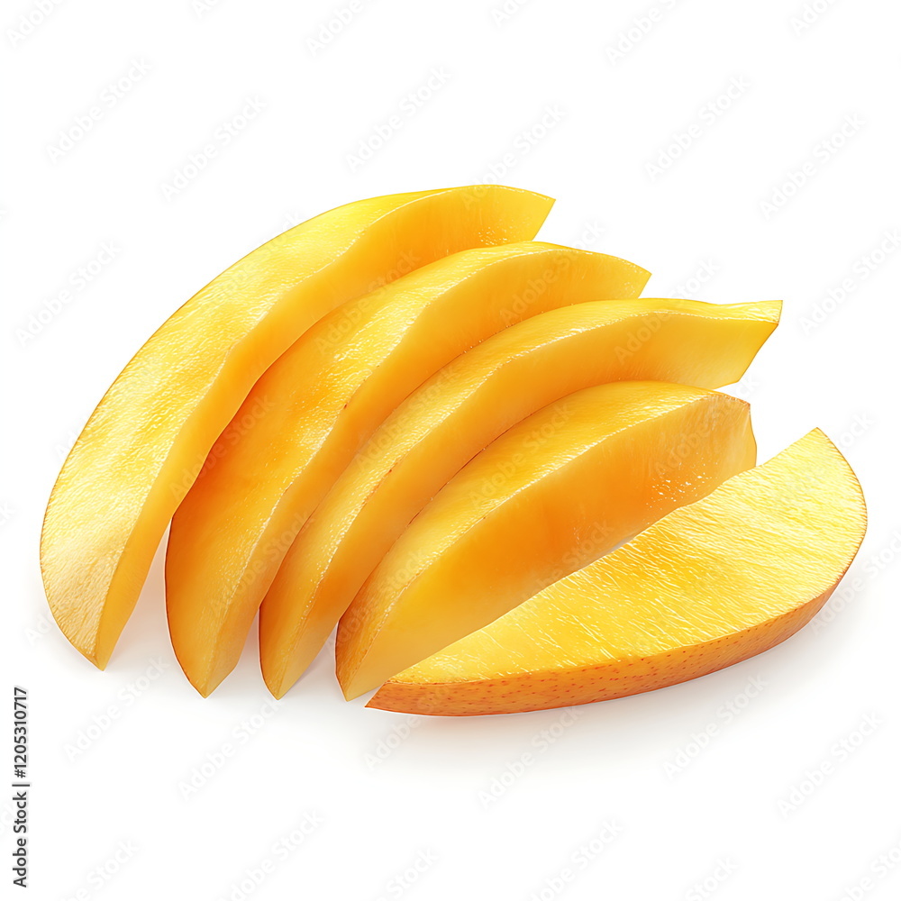 Mango sliced into cubes isolated on a white background Mango sliced into cubes isolated on a white background