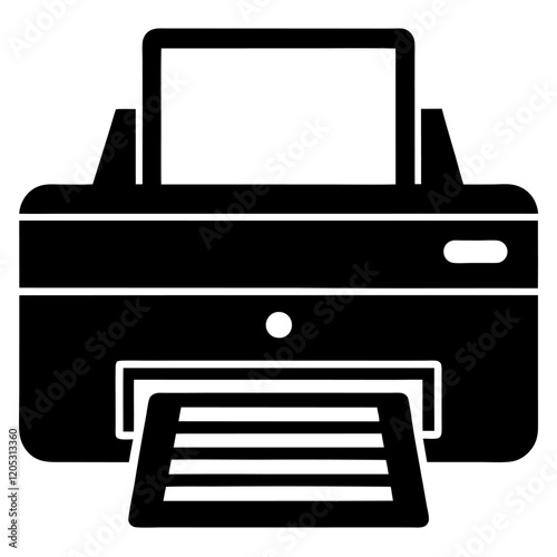 Photocopier machine silhouette vector icon illustration , machine on white background