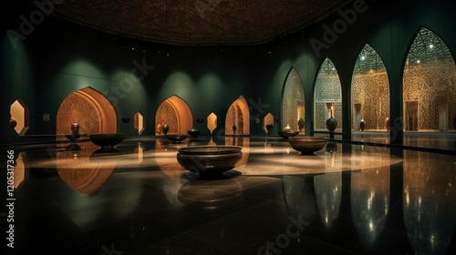 A photo of an Islamic art exhibit.