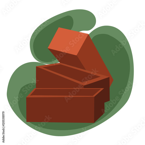 red brick icon.red brick illustration.Brick. Building bricks. Vector illustration of a red brick. 
