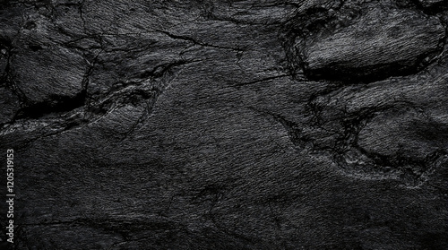 Close-up of a textured black stone surface. Ideal for backgrounds, geological themes, construction material representation, or as a design element for a natural, rugged look.

 photo