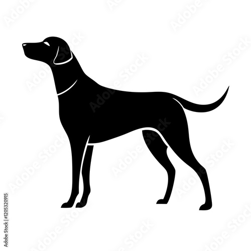 A simple and approachable standing dog icon, perfect for pet branding, animal care services, and graphic design projects.