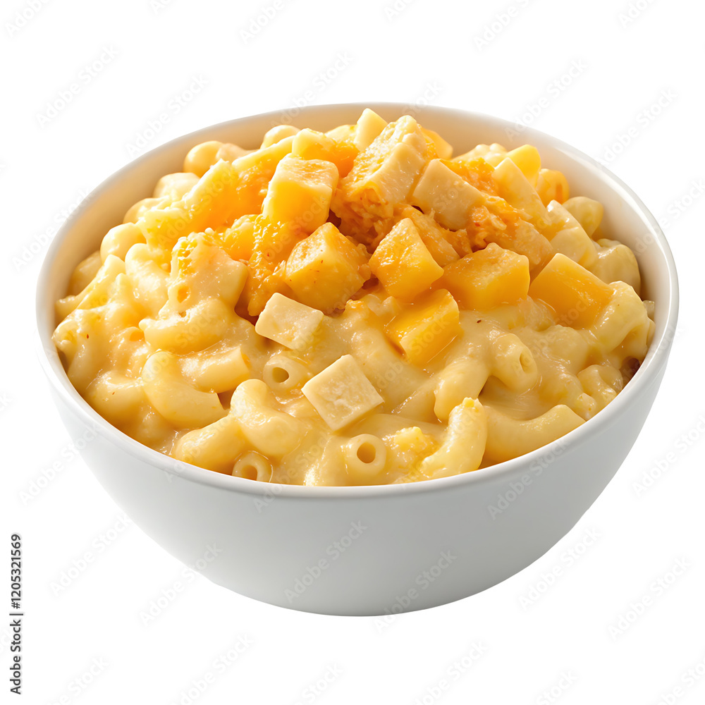 mac and cheese bowl isolated on white background mac and cheese bowl isolated on white background