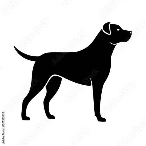 A simple and approachable standing dog icon, perfect for pet branding, animal care services, and graphic design projects.