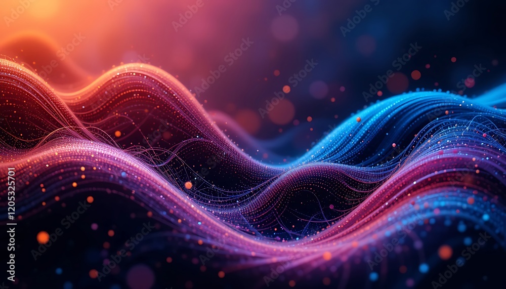 Fototapeta premium Abstract Digital Waveform Pattern Showing Vibrant Hues