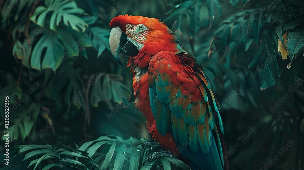 Fototapeta premium A photo of a macaw with vibrant plumage.