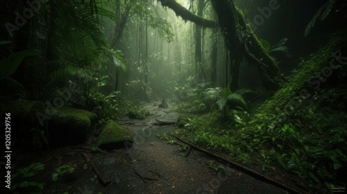 Misty Rainforest Path