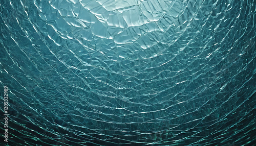   Close-up of textured frosted glass with a blue tint.  Suitable for backgrounds, textures, or privacy-related themes.