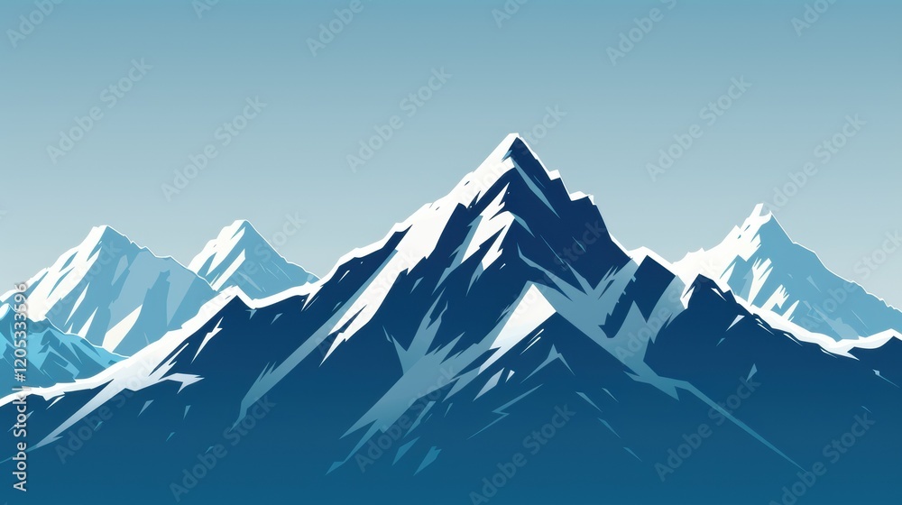 Fototapeta premium Mountain range with snow on the peaks