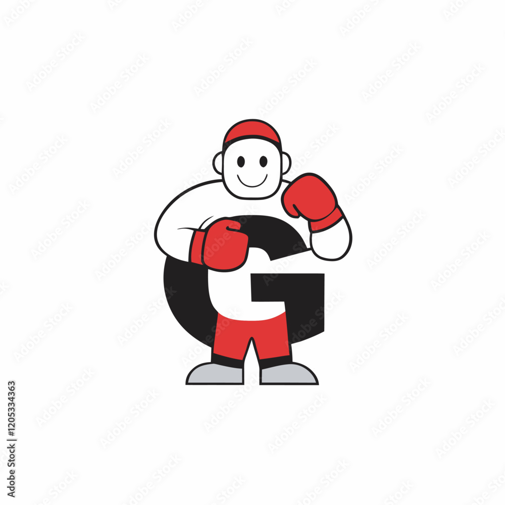 G letter boxing character vector template design illustration