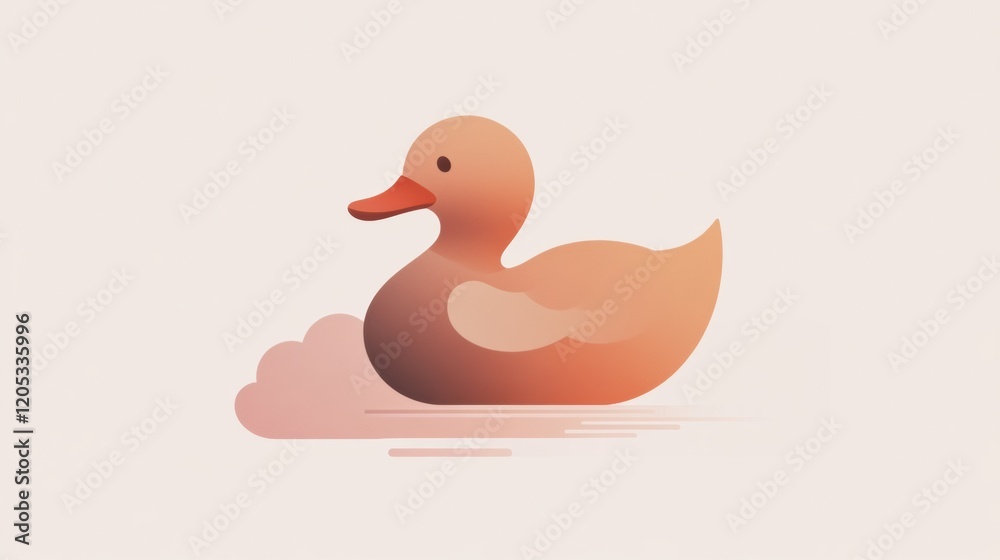 Abstract 2025 design in a duck shape, paired with soft cloud accents and muted warm tones for a unique and minimalist style Abstract 2025 design in a duck shape, paired with soft cloud accents and muted warm tones for a unique and minimalist style