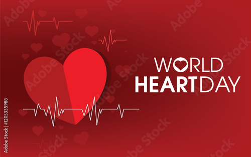 World heart day healthy hospital event medical vector illustration