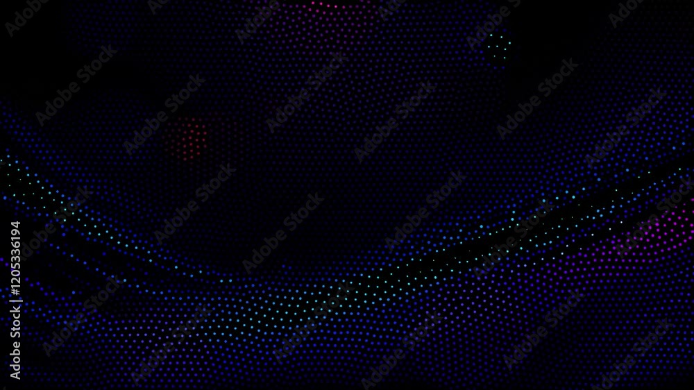 surreal neon dot waves on black background surreal neon dot waves on black background