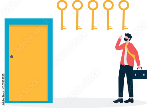 Social media illustration, business concept, web design

