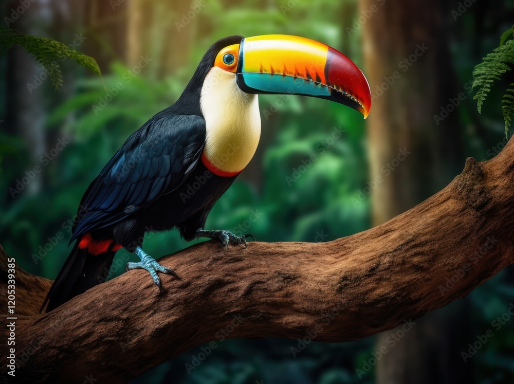 Obraz premium Toucan on a Branch in the Jungle