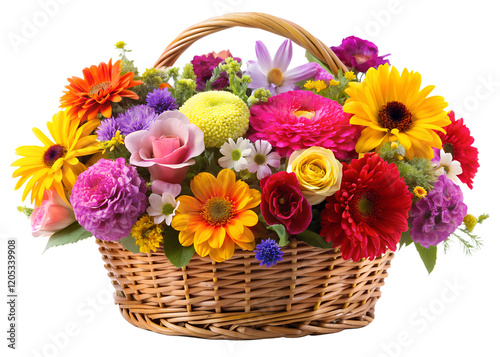 bouquet of flowers in basket