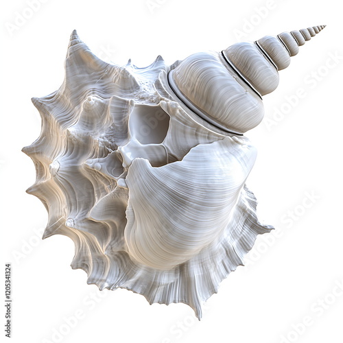 Beautiful seashell conch isolated on a white background
