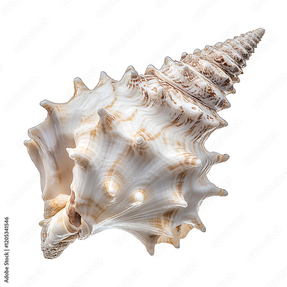 Fototapeta premium Beautiful seashell conch isolated on a white background