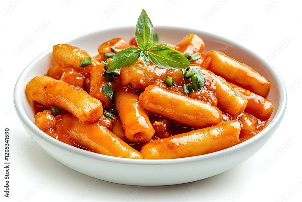 Tteokbokki isolated on white background Tteokbokki isolated on white background
