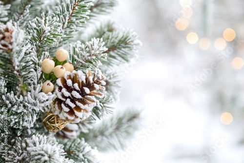 Wallpaper Mural A detailed view of a pine tree's needles, cones, and berries Torontodigital.ca