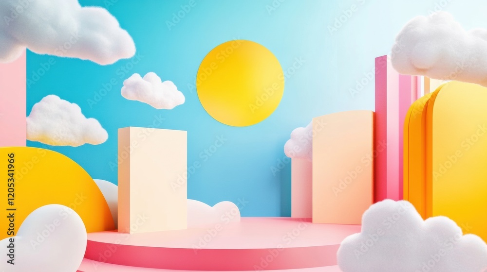 Fototapeta premium Ad space with cloud and sky elements, blending natural cloud textures with open sky visuals for branding and marketing