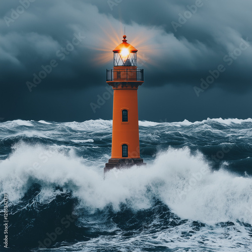 lighthouse in the sea