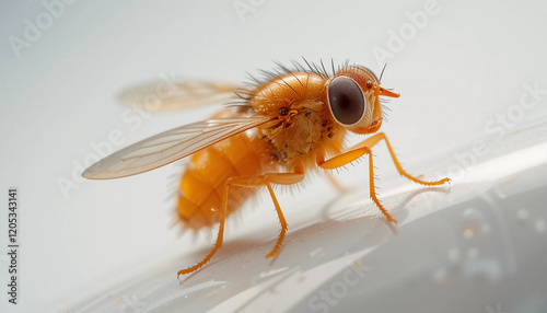 Close-up Macro Photography of an Amber Fly photo