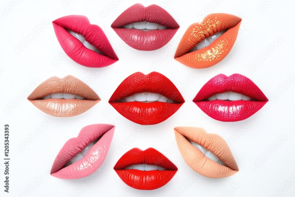 Obraz premium A collection of various colored lipsticks arranged in a circular shape