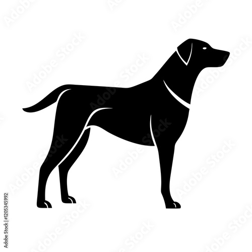 A simple and approachable standing dog icon, perfect for pet branding, animal care services, and graphic design projects.