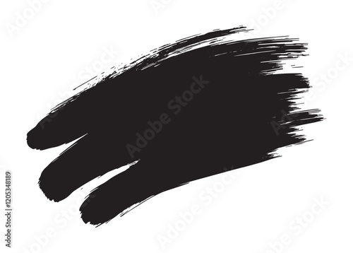 Best Grunge Badge Brush Hand Drawn Black Sticker Black Brush Stroke Vector Illustration for Creative Designs.
