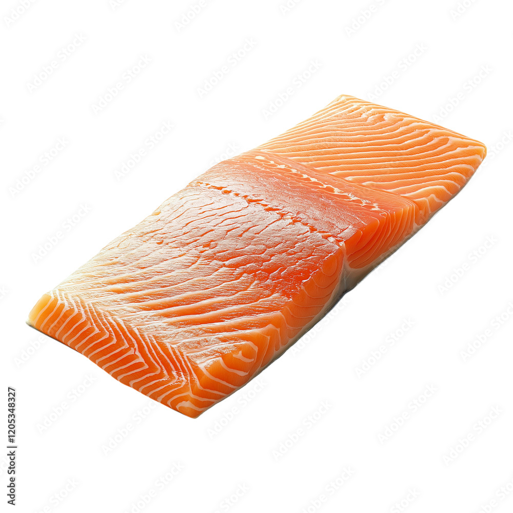 Salmon fillet with natural texture isolated on white, ready for design with clipping path Salmon fillet with natural texture isolated on white, ready for design with clipping path