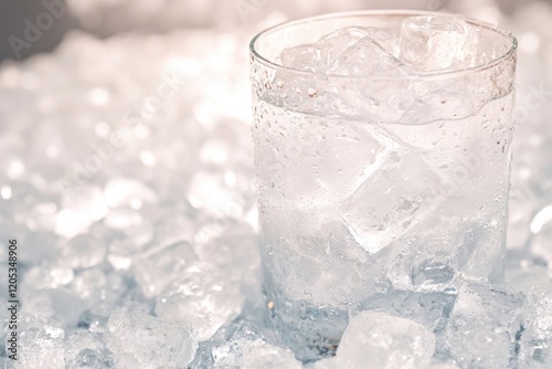 Wallpaper Mural A glass filled with ice sits atop a pile of ice Torontodigital.ca