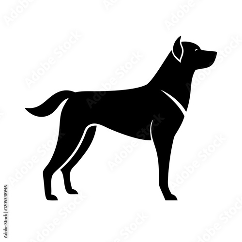 A simple and approachable standing dog icon, perfect for pet branding, animal care services, and graphic design projects.