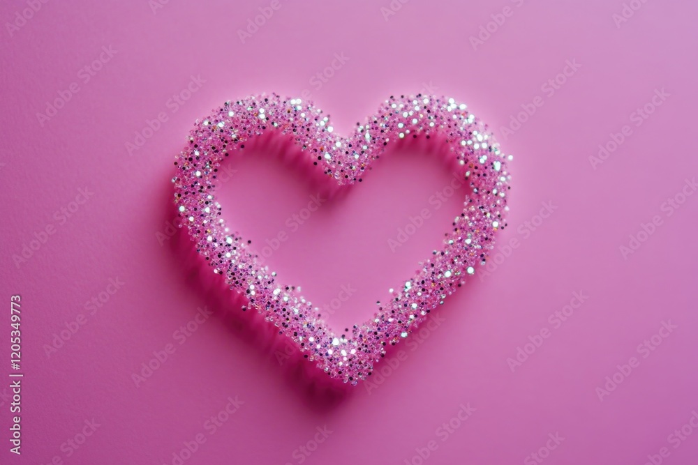 A pink heart-shaped object on a pink surface A pink heart-shaped object on a pink surface