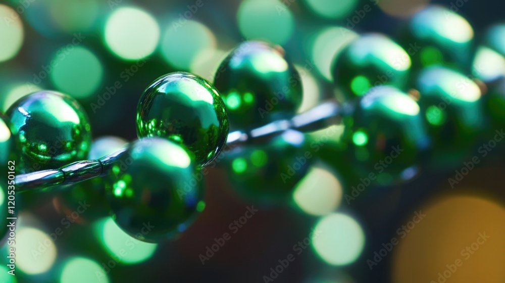 A close-up shot of a bunch of green beads, perfect for highlighting small details or creating a focal point A close-up shot of a bunch of green beads, perfect for highlighting small details or creating a focal point
