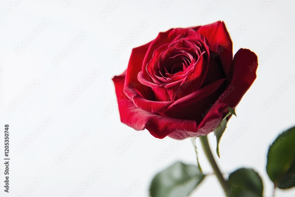 A single red rose sitting in a transparent vase A single red rose sitting in a transparent vase