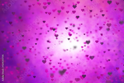 Blurred pink colored heart symbols copy space illustration.