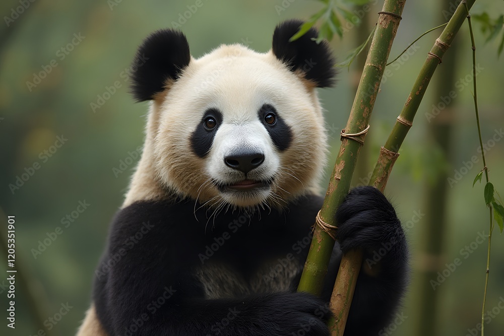 Obraz premium giant panda and bamboo