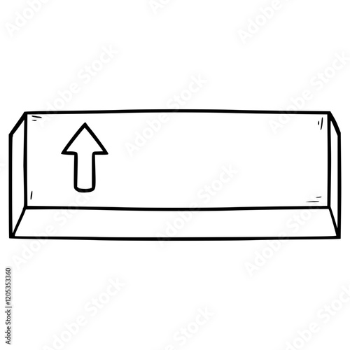 shift button illustration hand drawn outline vector