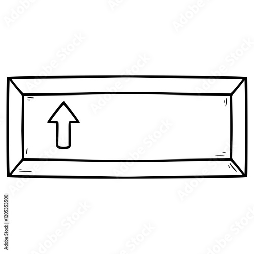 shift button illustration hand drawn outline vector
