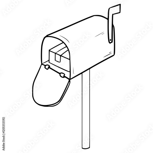 mailbox illustration hand drawn outline vector