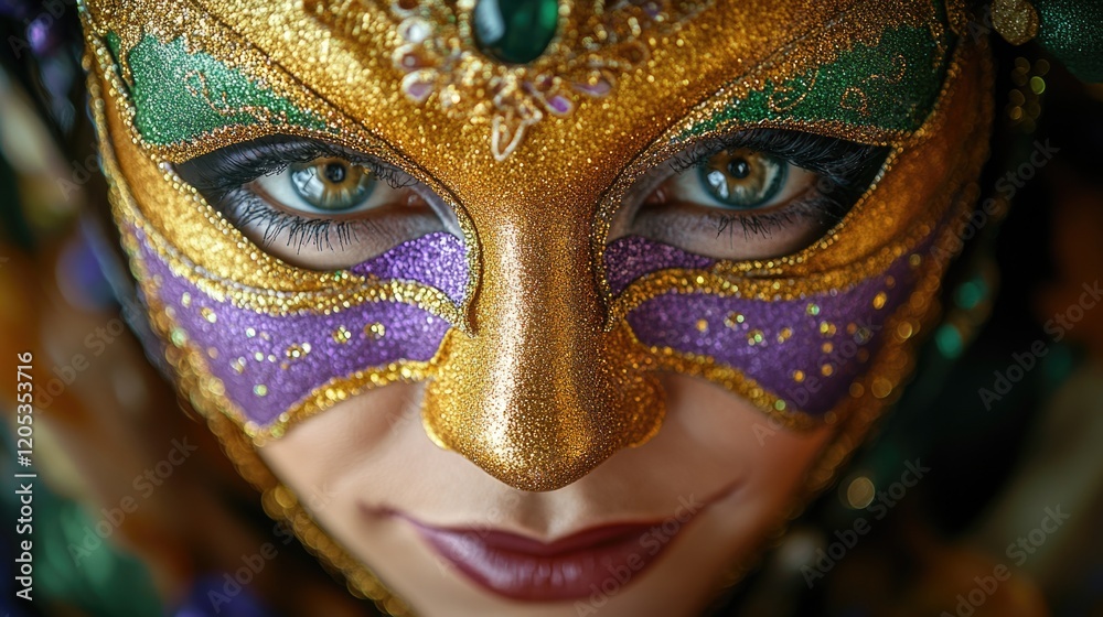 Close-up of a person wearing a mask Close-up of a person wearing a mask