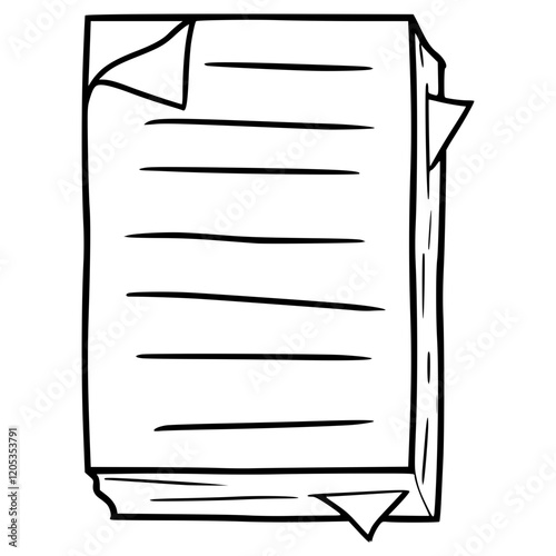 bunch of papers illustration hand drawn outline vector