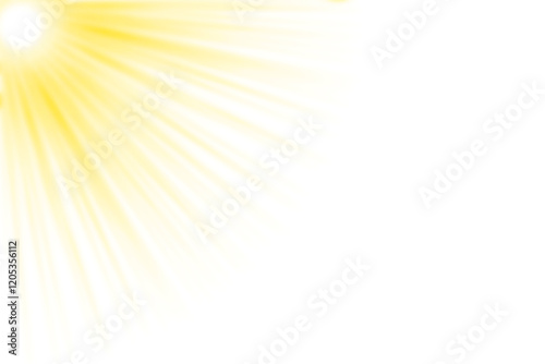 Sunlight rays beams isolated on transparent background. Gold glowing light effect. Sparkling yellow light, effects sunlight. Shining sun. summer spring decoration design elements. PNG light