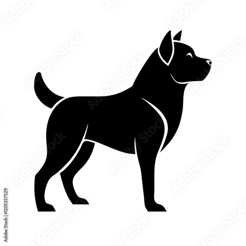 A simple and approachable standing dog icon, perfect for pet branding, animal care services, and graphic design projects.