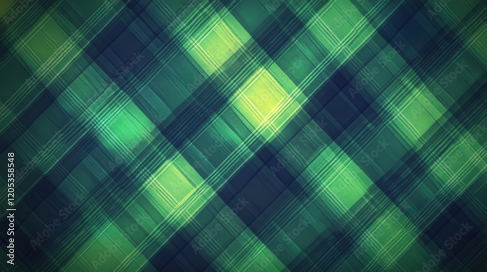 Abstract Green and Blue Diagonal Plaid Pattern Abstract Green and Blue Diagonal Plaid Pattern
