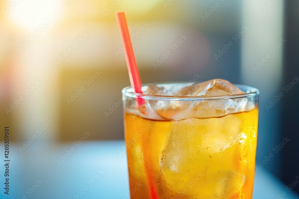 A close-up shot of a drink with a straw, perfect for showcasing the details and texture A close-up shot of a drink with a straw, perfect for showcasing the details and texture