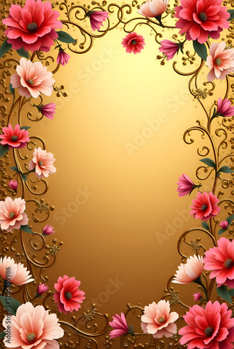 Wallpaper Mural "Floral Frame Design - Elegant Pink Flowers and Leaves for Wedding Invitation"

 Torontodigital.ca
