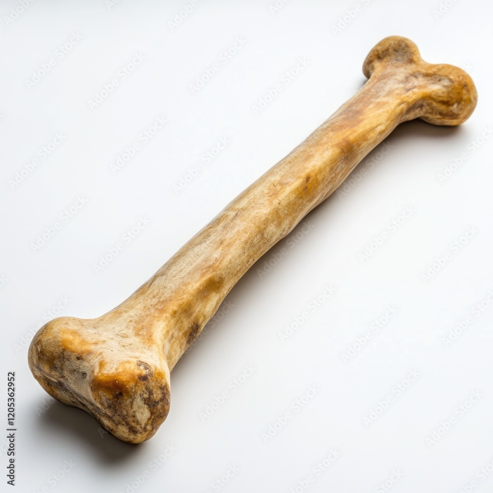 Large bone on white surface Large bone on white surface